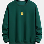 Velira Sweatshirts tamsiai žalia / S Maža Geltona Anties Spauda Laisva Fit Kapišonas