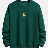 Velira Sweatshirts tamsiai žalia / S Maža Geltona Anties Spauda Laisva Fit Kapišonas
