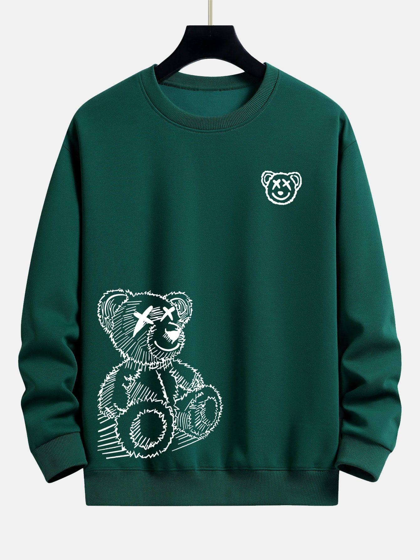 Velira Sweatshirts tamsiai žalia / S Meškos Pėdsakų Laisvalaikio Fit Džemperis