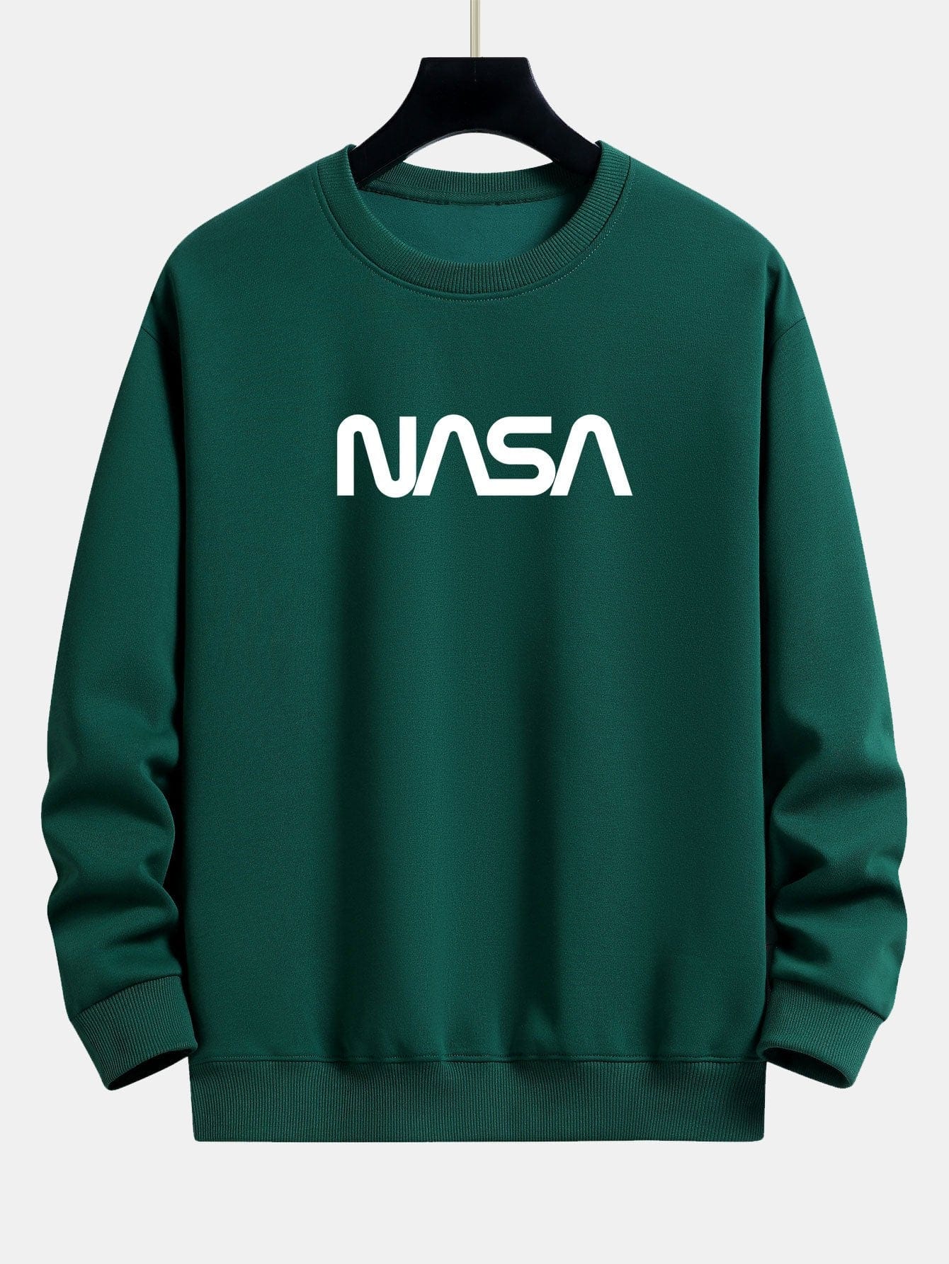 Velira Sweatshirts tamsiai žalia / S NASA Print Relax Fit Sweatshirt