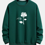 Velira Sweatshirts tamsiai žalia / S Rožinė spauda laisvo kirpimo džemperis
