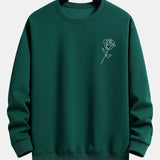 Velira Sweatshirts tamsiai žalia / S Rožių Rašto Atsipalaidavęs Palaidinukas