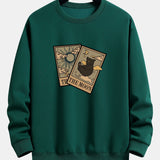 Velira Sweatshirts tamsiai žalia / S Saulės Mėnulio Katės Spaudas Laisvas Fit Megztinis