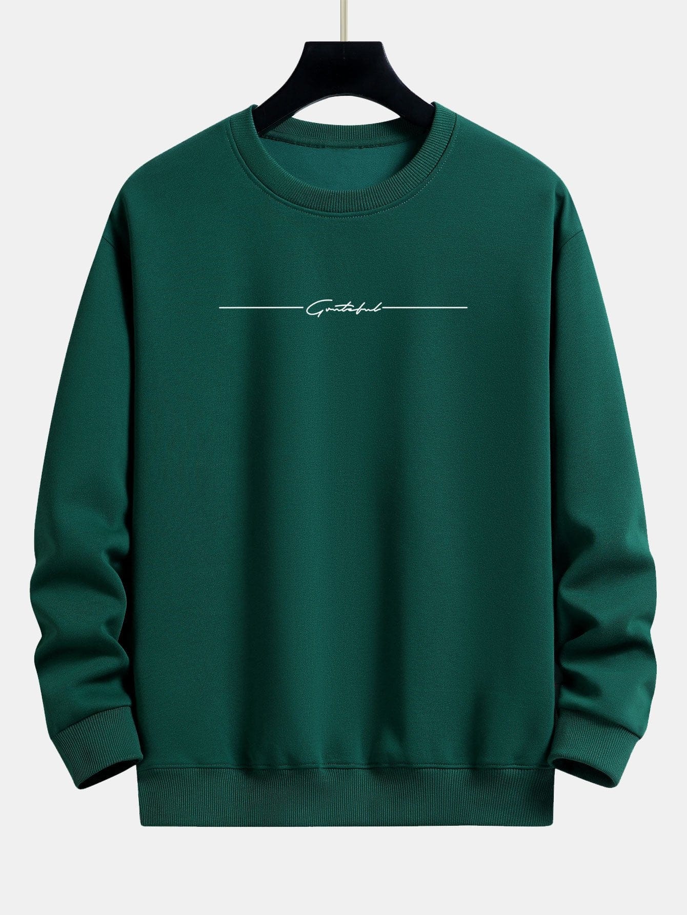 Velira Sweatshirts tamsiai žalia / S Sloganas Spausdinti Laisvas Fit Megztinis