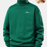 Velira Sweatshirts Tamsiai žalia / S Vyrų Print Teddy Fleece Pamušalu Kaklo Megztinis