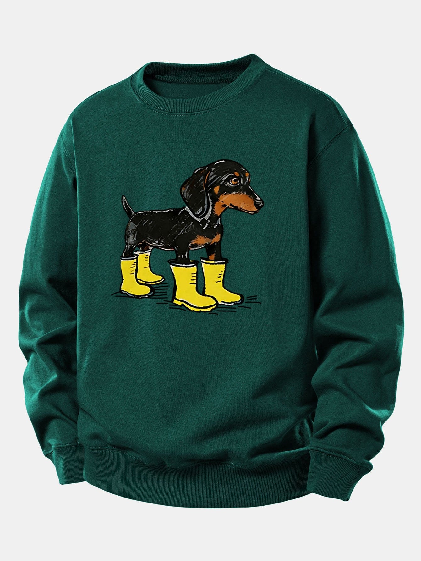 Velira Sweatshirts Tamsiai žalia / XS Batai su takso atspaudu, laisvas kirpimas, džemperis