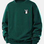 Velira Sweatshirts Tamsiai žalia / XS Fitneso Kiškio Spaudas Laisvas Pjūvis Sportinis Megztinis