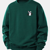 Velira Sweatshirts Tamsiai žalia / XS Fitneso Kiškio Spaudas Laisvas Pjūvis Sportinis Megztinis