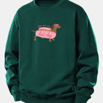 Velira Sweatshirts Tamsiai žalia / XS Karštas Šuo Daksas Spauda Laisvas Palaidinukas