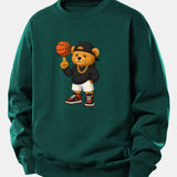 Velira Sweatshirts Tamsiai žalia / XS Krepšinio Meškos Spauda Laisvalaikio Palaidinė