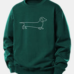 Velira Sweatshirts Tamsiai žalia / XS Linijos taksų spaudas laisvas džemperis