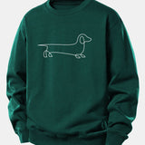 Velira Sweatshirts Tamsiai žalia / XS Linijos taksų spaudas laisvas džemperis