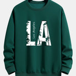 Velira Sweatshirts tamsiai žalia / XS Los Andželo spauda laisvo kirpimo džemperis