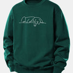 Velira Sweatshirts Tamsiai žalia / XS Miegantis Šuo Linijos Spauda Laisvas Fit Megztinis