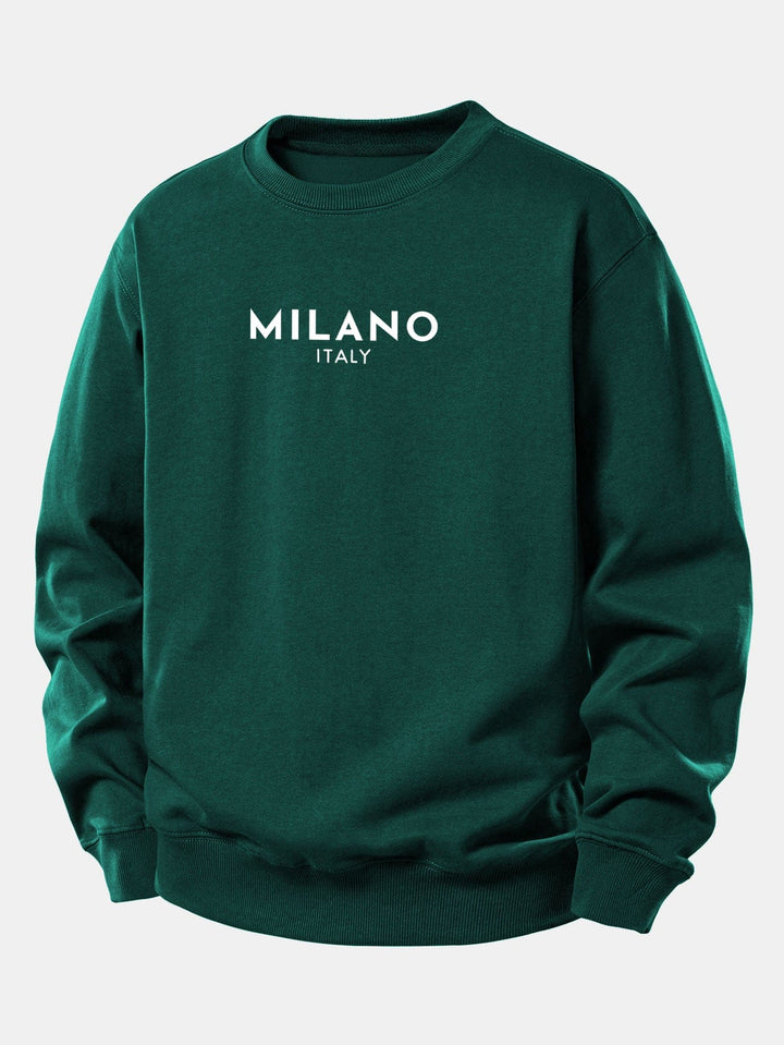 Velira Sweatshirts Tamsiai žalia / XS Milano spaudinys laisvas megztinis