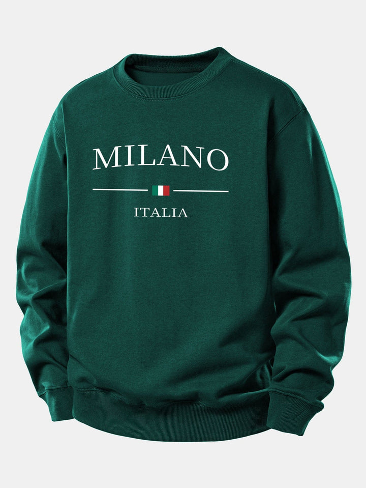 Velira Sweatshirts Tamsiai žalia / XS Milano Spaudos Laisvas Fit Mikina