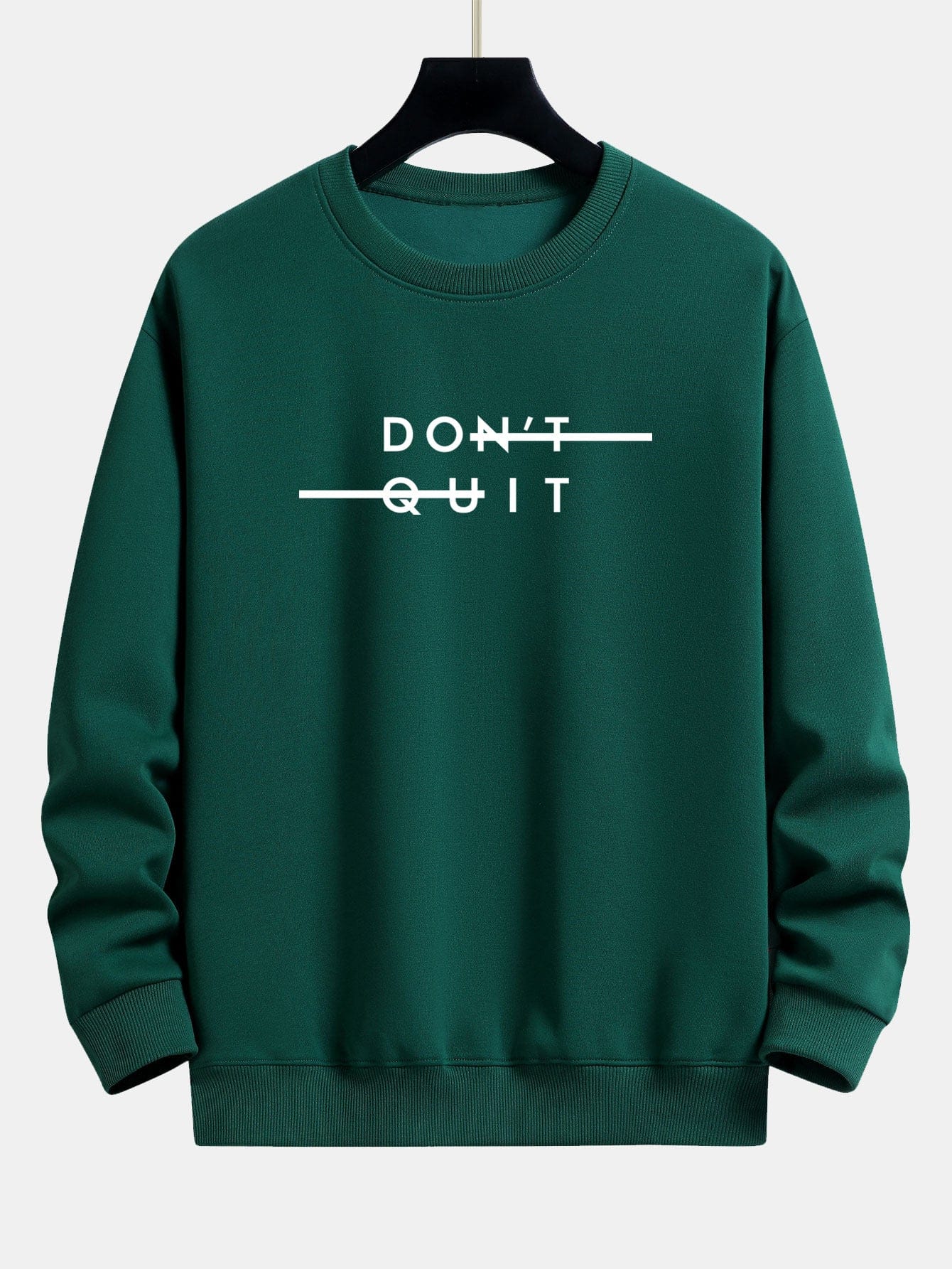 Velira Sweatshirts tamsiai žalia / XS Nepasiduok! Atsipalaidavęs prigludęs džemperis