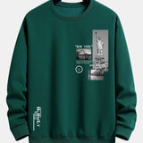 Velira Sweatshirts tamsiai žalia / XS Niujorko architektūros atspaudas laisvo kirpimo džemperis