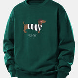 Velira Sweatshirts Tamsiai žalia / XS Prancūzų taksų spauda laisvo kirpimo džemperis