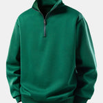 Velira Sweatshirts Tamsiai žalia / XS Relaksuotas Fit Ketvirčio Užtrauktukas Palaidinė