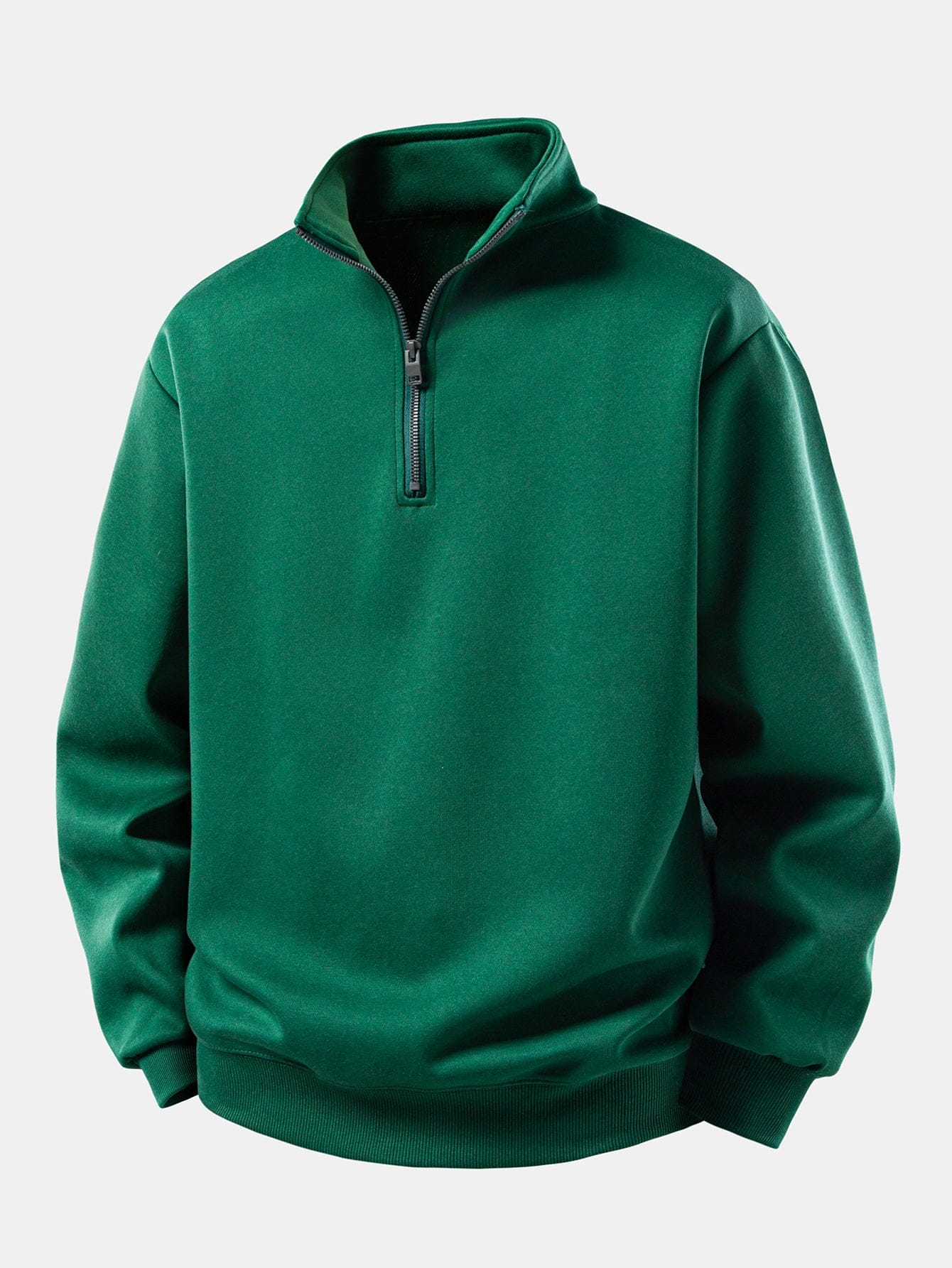 Velira Sweatshirts Tamsiai žalia / XS Relaksuotas Fit Ketvirčio Užtrauktukas Palaidinė