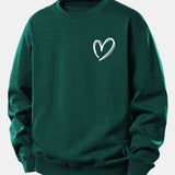 Velira Sweatshirts Tamsiai žalia / XS Širdies Raštas Laisvo Pjūvio Megztinis