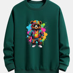 Velira Sweatshirts tamsiai žalia / XS Spalvingo Lokio Spauda Atsipalaidavęs Palaidinukas