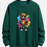 Velira Sweatshirts tamsiai žalia / XS Spalvingo Lokio Spauda Atsipalaidavęs Palaidinukas