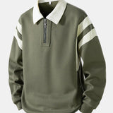 Velira Sweatshirts tamsiai žalia / XS Spalvotas Bloko Užtrauktuko Polo Džemperis