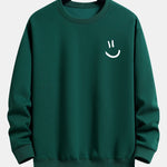 Velira Sweatshirts tamsiai žalia / XS Šypsenos Veido Spauda Laisvas Fit Palaidinukė