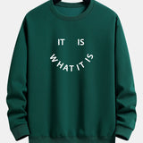 Velira Sweatshirts tamsiai žalia / XS Tai, kas yra, atspausdintas laisvas megztinis