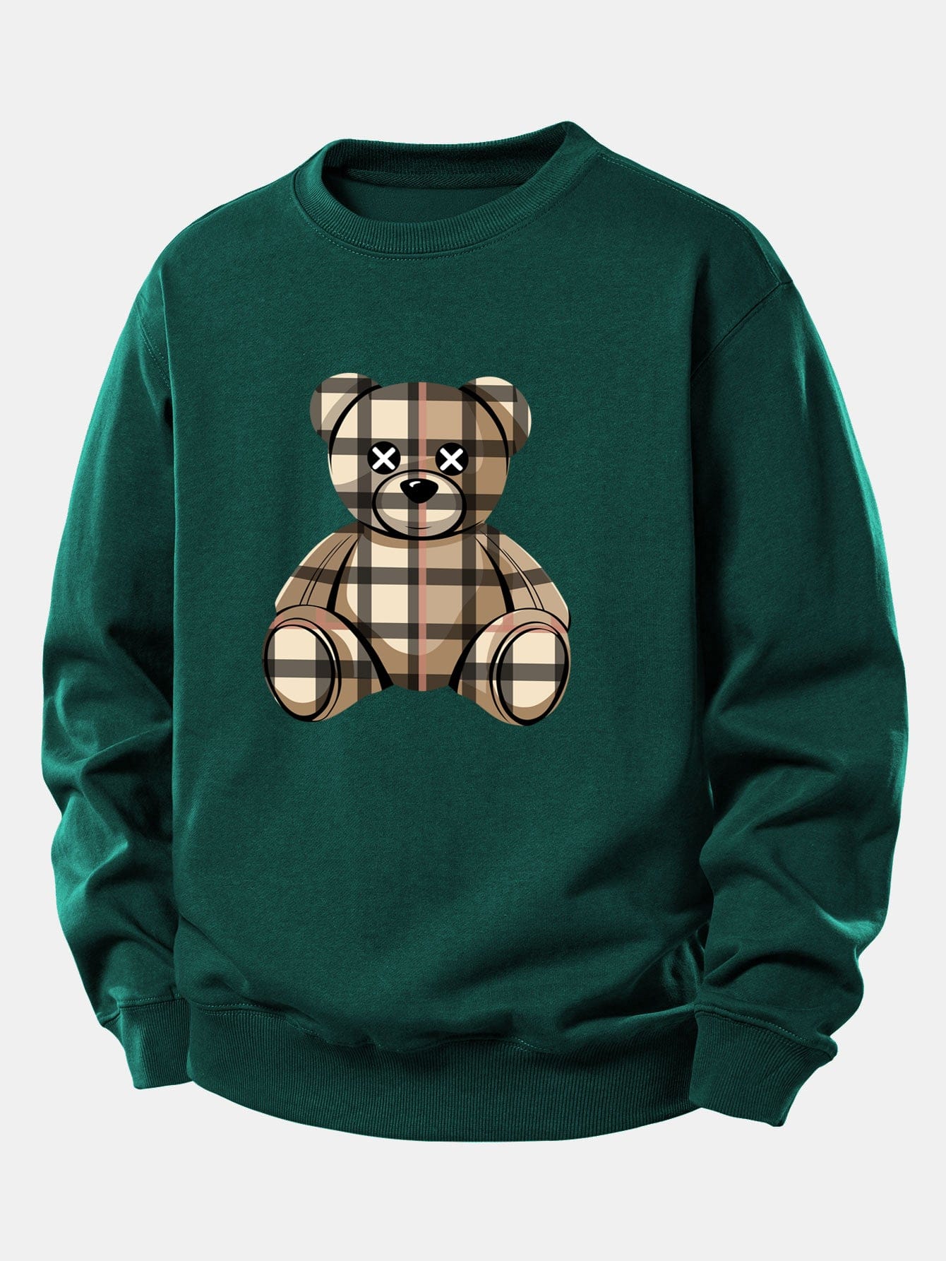 Velira Sweatshirts Tamsiai žalia / XS Tikrinto Lokio Spaudas Laisvas Palaidinukas
