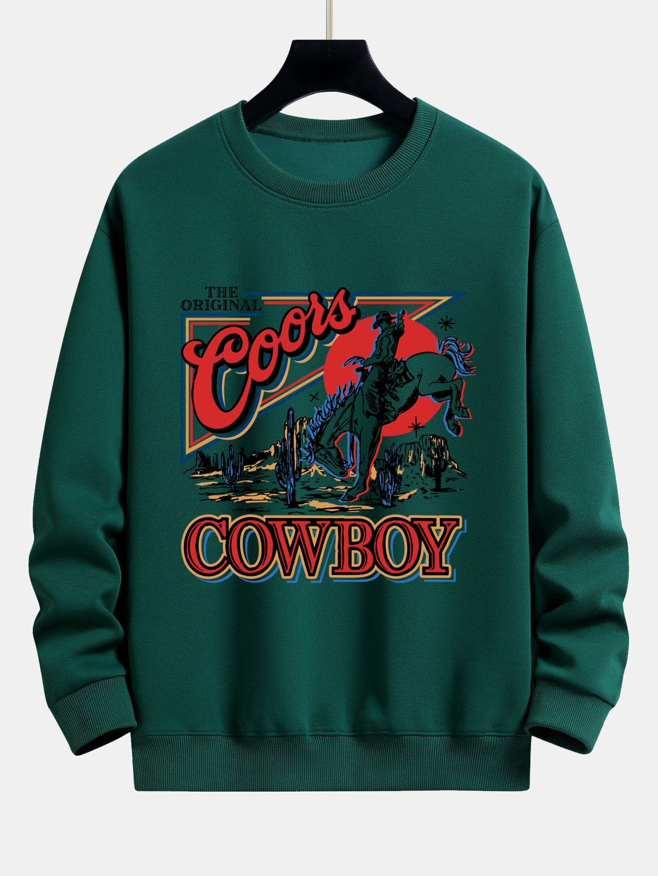 Velira Sweatshirts tamsiai žalia / XS Vakarų Kaimynas Spauda Laisvas Fit Palaidinukė