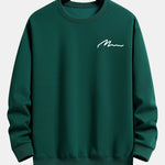 Velira Sweatshirts Tamsiai žalia / XS Vyrų šūkio spaudos laisvo kirpimo džemperis