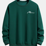 Velira Sweatshirts Tamsiai žalia / XS Vyrų šūkio spaudos laisvo kirpimo džemperis