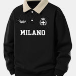 Velira Sweatshirts Tan / XS Atsipalaidavęs Milano Spaudos Kontrastinis Polo Džemperis