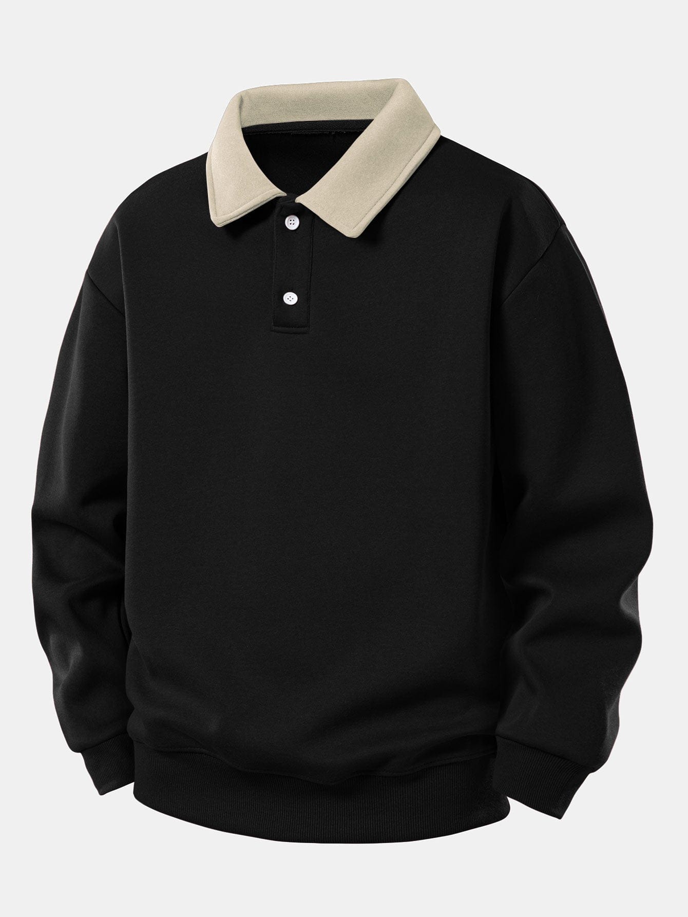 Velira Sweatshirts tan / XS Relaksuotas Fit Kontrasto Polo Džemperis