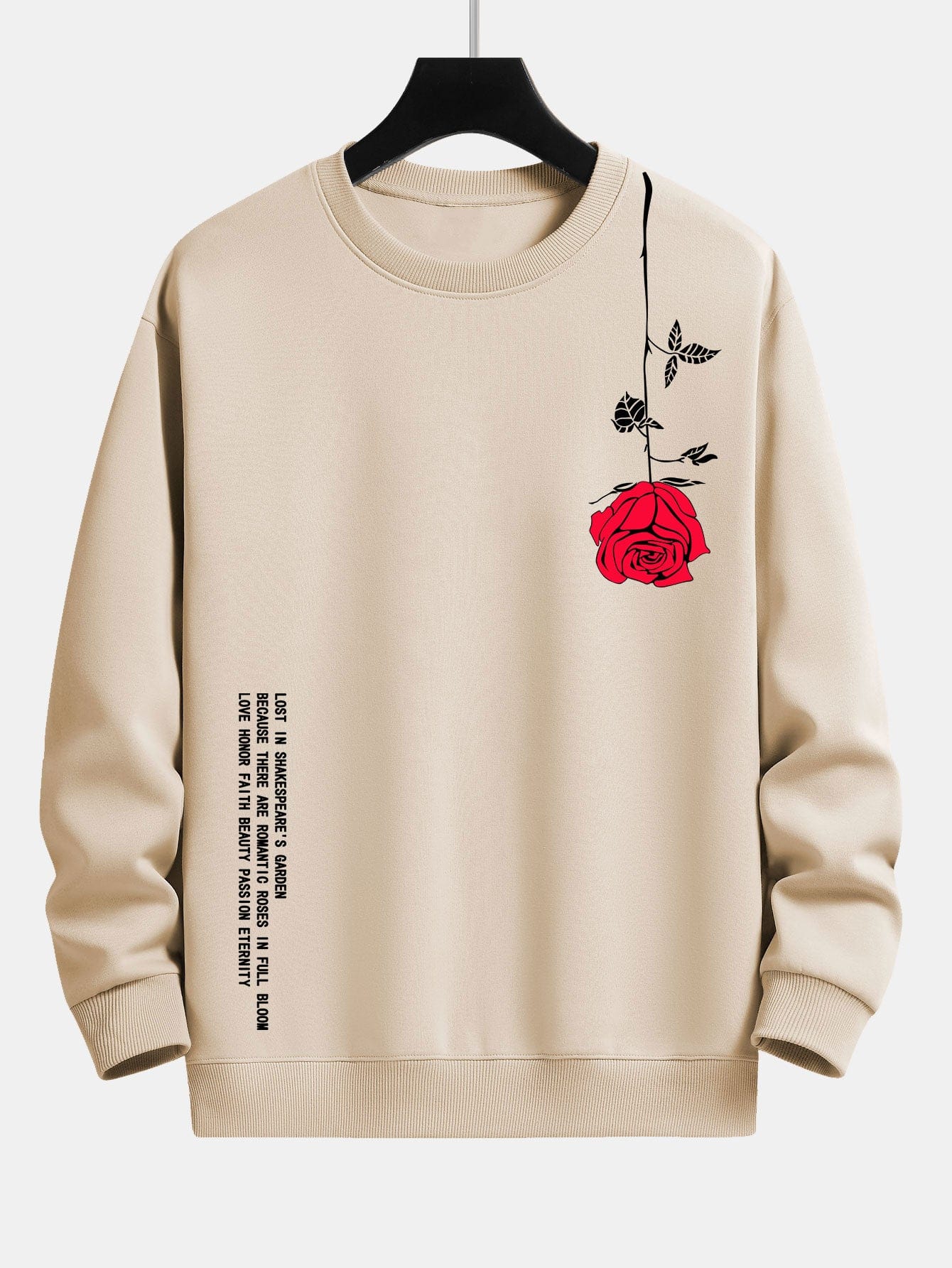 Velira Sweatshirts tan / XS Sloganas Rožių Spauda Laisvas Fit Palaidinė