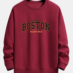 Velira Sweatshirts vyno raudona / S Boston Print Relax Fit Palaidinė