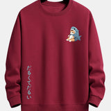 Velira Sweatshirts vyno raudona / XS Katė ryklių kostiumu spausdinta laisvalaikio fitas džemperis
