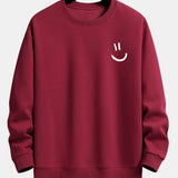 Velira Sweatshirts vyno raudona / XS Šypsenos Veido Spauda Laisvas Fit Palaidinukė