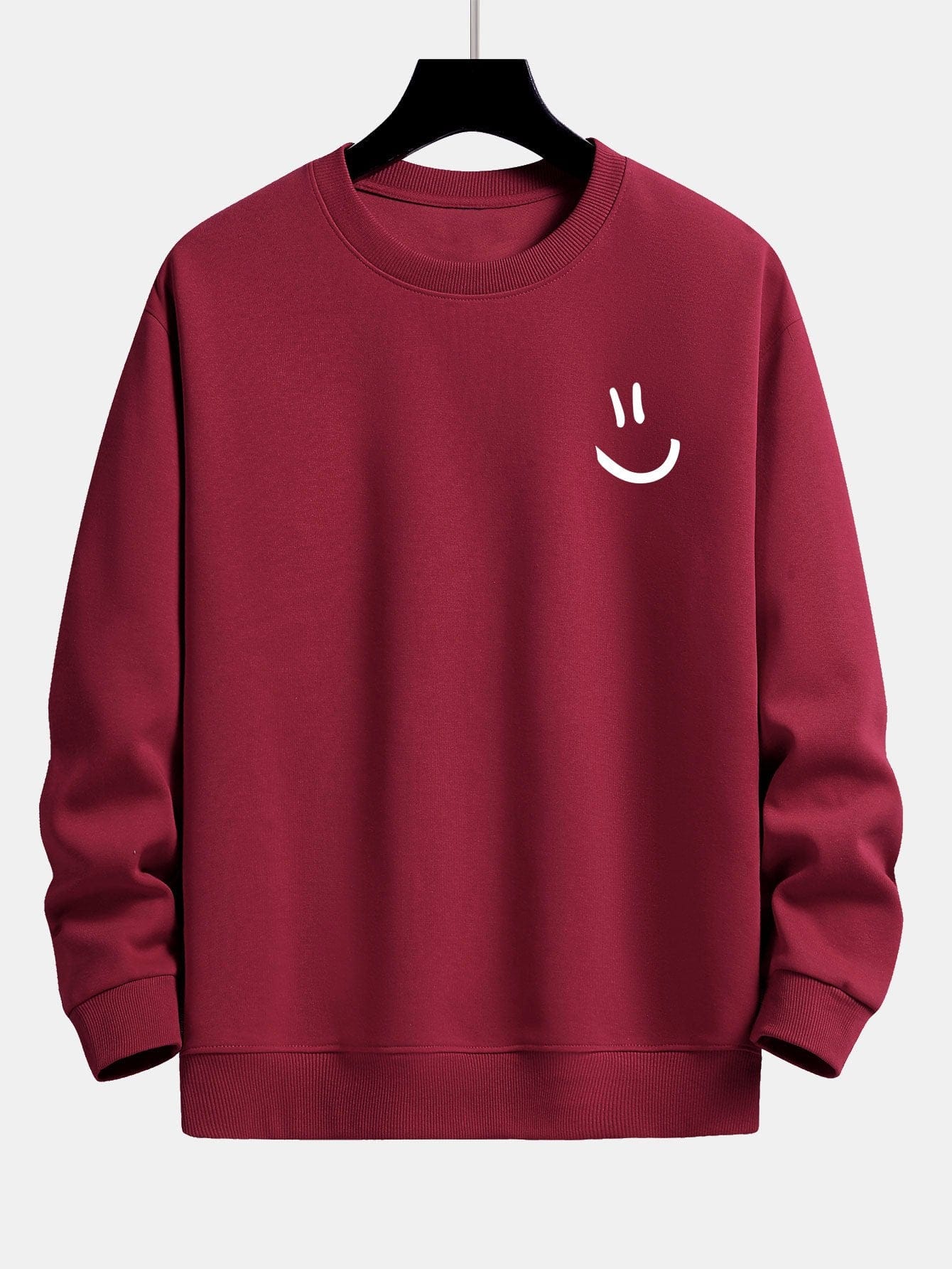 Velira Sweatshirts vyno raudona / XS Šypsenos Veido Spauda Laisvas Fit Palaidinukė