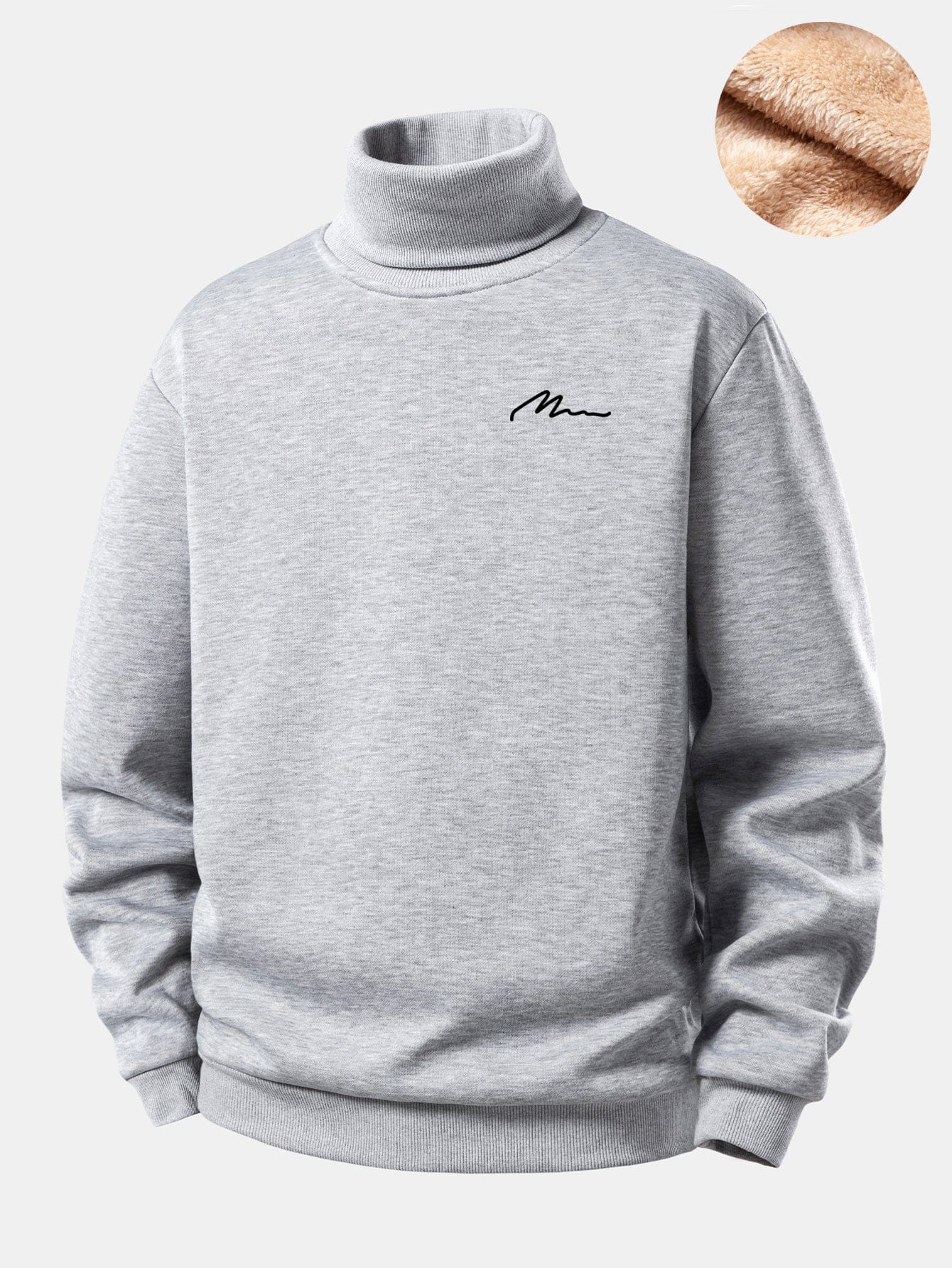 Velira Sweatshirts Vyrų Print Teddy Fleece Pamušalu Kaklo Megztinis
