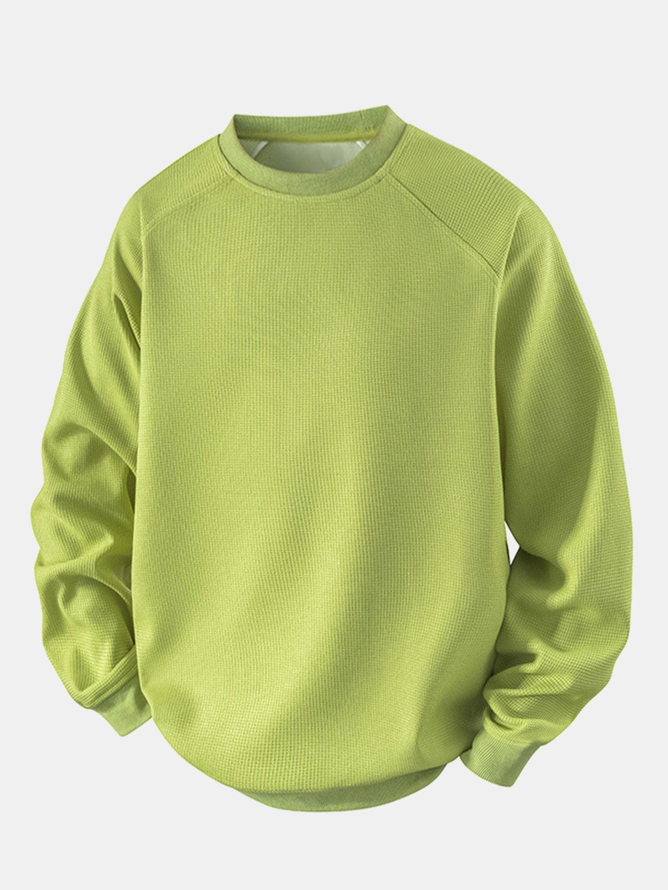 Velira Sweatshirts žalia / S Atsipalaidavęs Waffle Crew Neck Megztinis