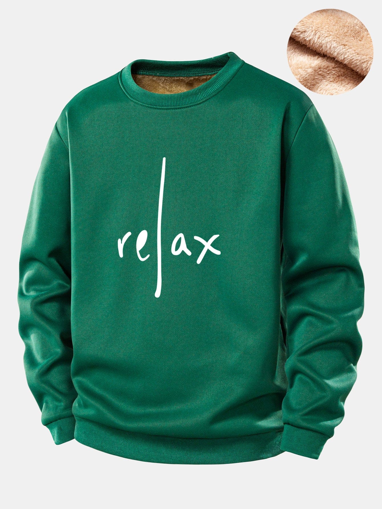 Velira Sweatshirts Žalia / S Atsipalaidavimas Spausdintas Teddy Fleece Pamušalas Švarkas