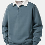 Velira Sweatshirts žalia / S Kontrasto polo apykaklės džemperis