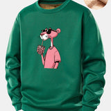 Velira Sweatshirts Žalia / S Rožinė Panto Print Teddy Fleece Pamušalu Sweatshirt
