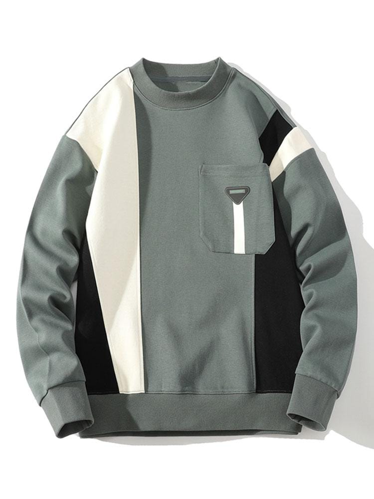 Velira Sweatshirts žalia / S Spalvų Bloko Palaidinė Su Kišene