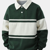 Velira Sweatshirts žalia / XS Atsipalaidavęs Fit Spalvų Blokų Palaidinė Su Polo Apykakle