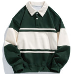 Velira Sweatshirts žalia / XS Atsipalaidavęs Fit Spalvų Blokų Pataisytas Polo Švarkas